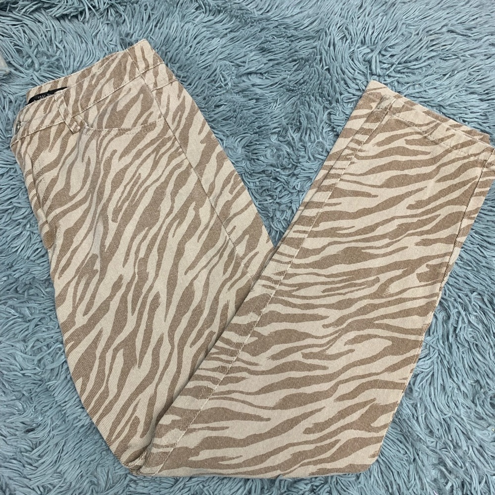 Forever 21 zebra print straight leg jeans